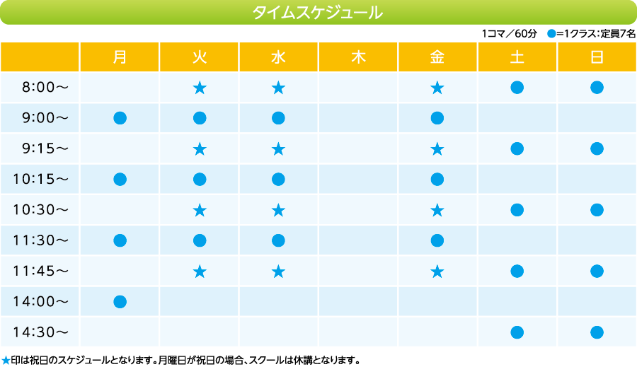 タイムスケジュール